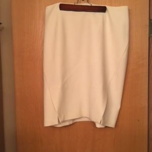 White House Black Market Suiting Ivory Skirt Sz 12